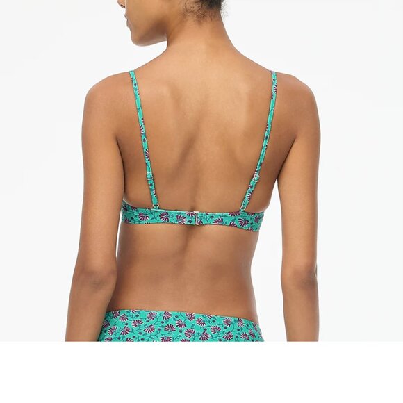 💚☀️ J.Crew Factory Printed Bikini Top – Colorful Floral Pattern (NEW) 💚☀️ - Picture 2 of 6
